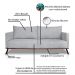 Sofá Living 2 Lugares com Pés de Ferro Almofadas Soltas 160cm Saiph Bouclê Cinza G63 - Gran belo