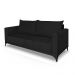 Sofá Living 2 Lugares com Pés de Ferro Almofadas Soltas 180cm Neso Bouclê Preto G63 - Gran belo