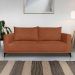 Sofá Living 2 Lugares com Pés de Ferro Almofadas Soltas 180cm Neso Bouclê Terracota G63 - Gran belo