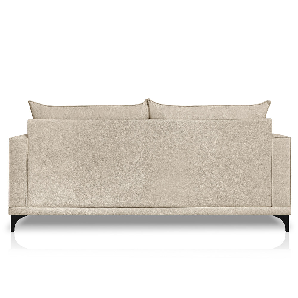 Sofá Living 2 Lugares com Pés de Ferro Almofadas Soltas 200cm Neso Bouclê Bege G63 - Gran belo