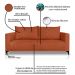 Sofá Living 2 Lugares com Pés de Ferro Almofadas Soltas 200cm Neso Bouclê Terracota G63 - Gran belo