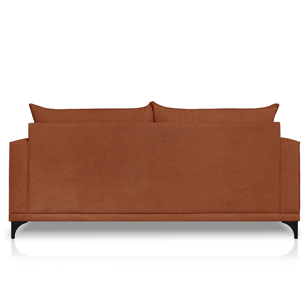 Sofá Living 2 Lugares com Pés de Ferro Almofadas Soltas 200cm Neso Bouclê Terracota G63 - Gran belo