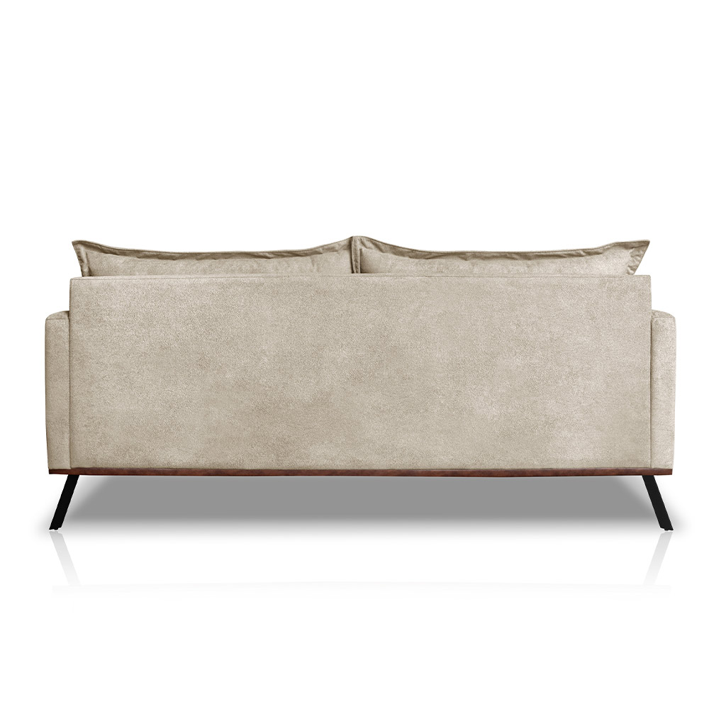 Sofá Living 2 Lugares com Pés de Ferro Almofadas Soltas 200cm Saiph Bouclê Bege G63 - Gran belo