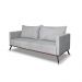 Sofá Living 2 Lugares com Pés de Ferro Almofadas Soltas 200cm Saiph Bouclê Cinza G63 - Gran belo