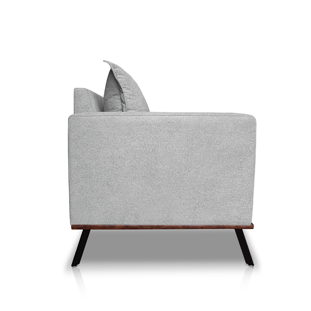 Sofá Living 2 Lugares com Pés de Ferro Almofadas Soltas 200cm Saiph Bouclê Cinza G63 - Gran belo