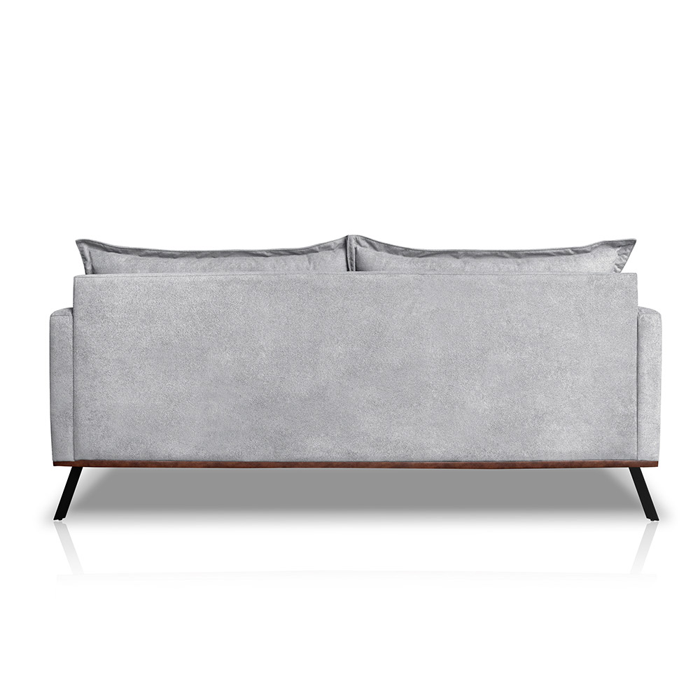 Sofá Living 2 Lugares com Pés de Ferro Almofadas Soltas 200cm Saiph Bouclê Cinza G63 - Gran belo