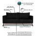 Sofá Living 2 Lugares com Pés de Ferro Almofadas Soltas 200cm Saiph Bouclê Preto G63 - Gran belo