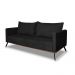 Sofá Living 2 Lugares com Pés de Ferro Almofadas Soltas 200cm Saiph Bouclê Preto G63 - Gran belo