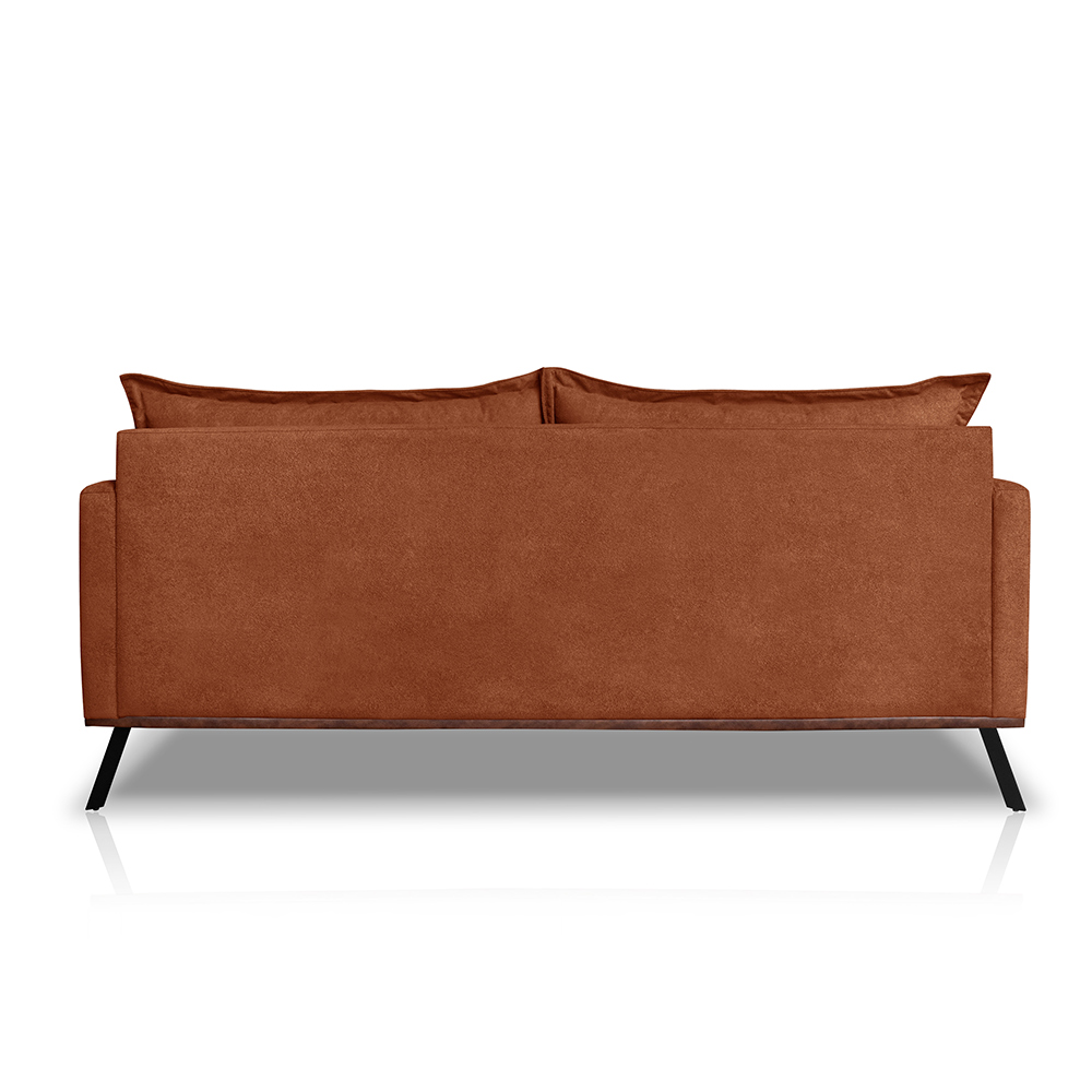 Sofá Living 2 Lugares com Pés de Ferro Almofadas Soltas 200cm Saiph Bouclê Terracota G63 - Gran belo