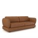 Sofá Living 3 Lugares 225cm Pés Madeira Dalian Couro Caramelo G52 - Gran Belo