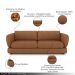 Sofá Living 3 Lugares 225cm Pés Madeira Dalian Couro Caramelo G52 - Gran Belo