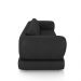 Sofá Living 3 Lugares 225cm Pés Madeira Dalian Couro Preto G52 - Gran Belo