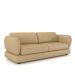 Sofá Living 3 Lugares 245cm Pés Madeira Dalian Couro Bege G52 - Gran Belo