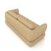 Sofá Living 3 Lugares 245cm Pés Madeira Dalian Couro Bege G52 - Gran Belo