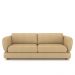 Sofá Living 3 Lugares 265cm Pés Madeira Dalian Couro Bege G52 - Gran Belo