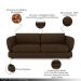 Sofá Living 3 Lugares 265cm Pés Madeira Dalian Couro Capuccino G52 - Gran Belo