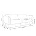 Sofá Living 3 Lugares 265cm Pés Madeira Dalian Couro Capuccino G52 - Gran Belo