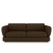 Sofá Living 3 Lugares 265cm Pés Madeira Dalian Couro Capuccino G52 - Gran Belo