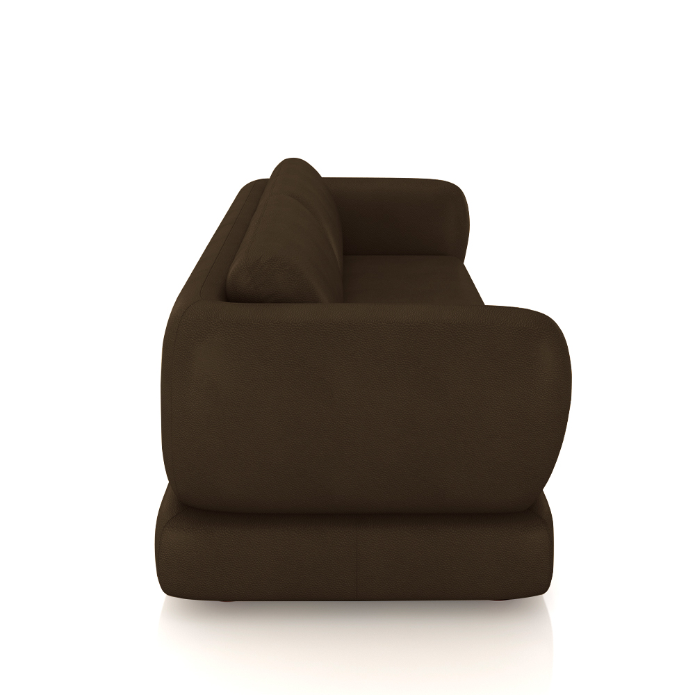 Sofá Living 3 Lugares 265cm Pés Madeira Dalian Couro Capuccino G52 - Gran Belo