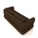 Sofá Living 3 Lugares 265cm Pés Madeira Dalian Couro Capuccino G52 - Gran Belo