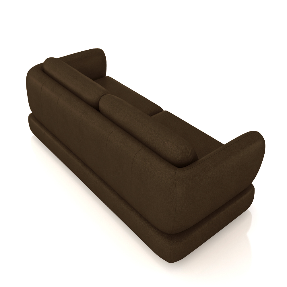 Sofá Living 3 Lugares 265cm Pés Madeira Dalian Couro Capuccino G52 - Gran Belo