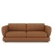 Sofá Living 3 Lugares 265cm Pés Madeira Dalian Couro Caramelo G52 - Gran Belo