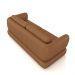 Sofá Living 3 Lugares 265cm Pés Madeira Dalian Couro Caramelo G52 - Gran Belo
