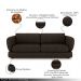 Sofá Living 3 Lugares 265cm Pés Madeira Dalian Couro Marrom G52 - Gran Belo