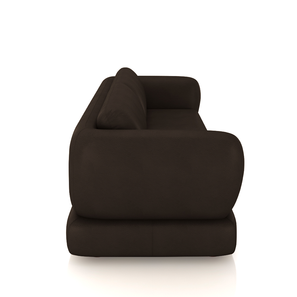 Sofá Living 3 Lugares 265cm Pés Madeira Dalian Couro Marrom G52 - Gran Belo