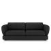 Sofá Living 3 Lugares 265cm Pés Madeira Dalian Couro Preto G52 - Gran Belo