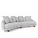 Sofá Living 3 Lugares 265cm Pés Madeira Morales com Almofadas Bouclê Cinza G52 - Gran Belo