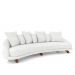 Sofá Living 3 Lugares 265cm Pés Madeira Morales com Almofadas Bouclê Off White G52 - Gran Belo