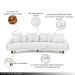 Sofá Living 3 Lugares 265cm Pés Madeira Morales com Almofadas Bouclê Off White G52 - Gran Belo