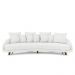 Sofá Living 3 Lugares 265cm Pés Madeira Morales com Almofadas Bouclê Off White G52 - Gran Belo