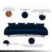 Sofá Living 3 Lugares 265cm Pés Madeira Morales com Almofadas Veludo Azul Marinho G52 - Gran Belo