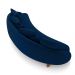 Sofá Living 3 Lugares 265cm Pés Madeira Morales com Almofadas Veludo Azul Marinho G52 - Gran Belo