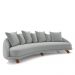 Sofá Living 3 Lugares 265cm Pés Madeira Morales com Almofadas Veludo Cinza G52 - Gran Belo