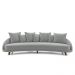 Sofá Living 3 Lugares 265cm Pés Madeira Morales com Almofadas Veludo Cinza G52 - Gran Belo