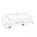 Sofá Living Bipartido 190cm Indonésia Pés de Ferro Couro Capuccino G52 - Gran Belo
