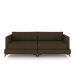 Sofá Living Bipartido 190cm Indonésia Pés de Ferro Couro Capuccino G52 - Gran Belo