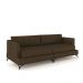 Sofá Living Bipartido 210cm Indonésia Pés de Ferro Couro Capuccino G52 - Gran Belo