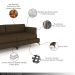 Sofá Living Bipartido 230cm Indonésia Pés de Ferro Couro Capuccino G52 - Gran Belo
