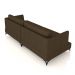 Sofá Living Bipartido 270cm Indonésia Pés de Ferro Couro Capuccino G52 - Gran Belo