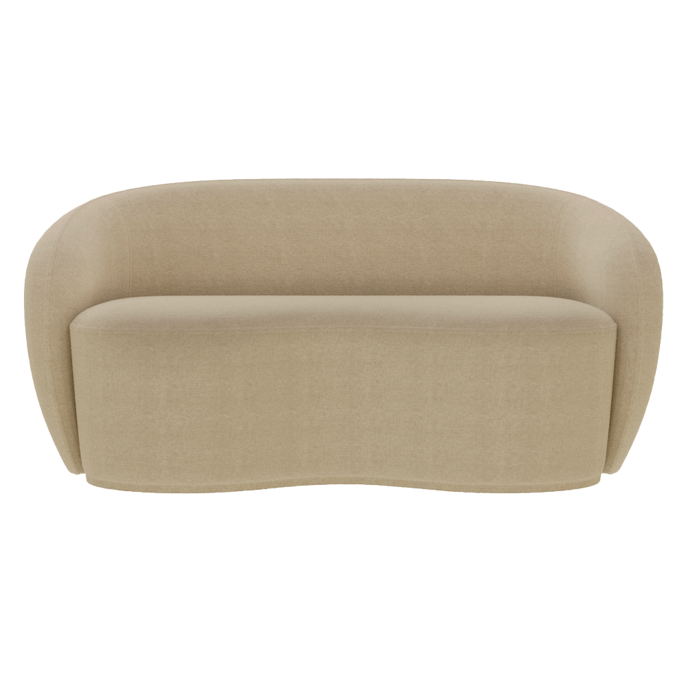 Sofá Living Decorativo 160cm 2 Lugares Íbis Encosto Fixo Bouclê Bege G33 - Gran Belo
