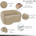 Sofá Living Decorativo 160cm 2 Lugares Íbis Encosto Fixo Bouclê Bege G33 - Gran Belo