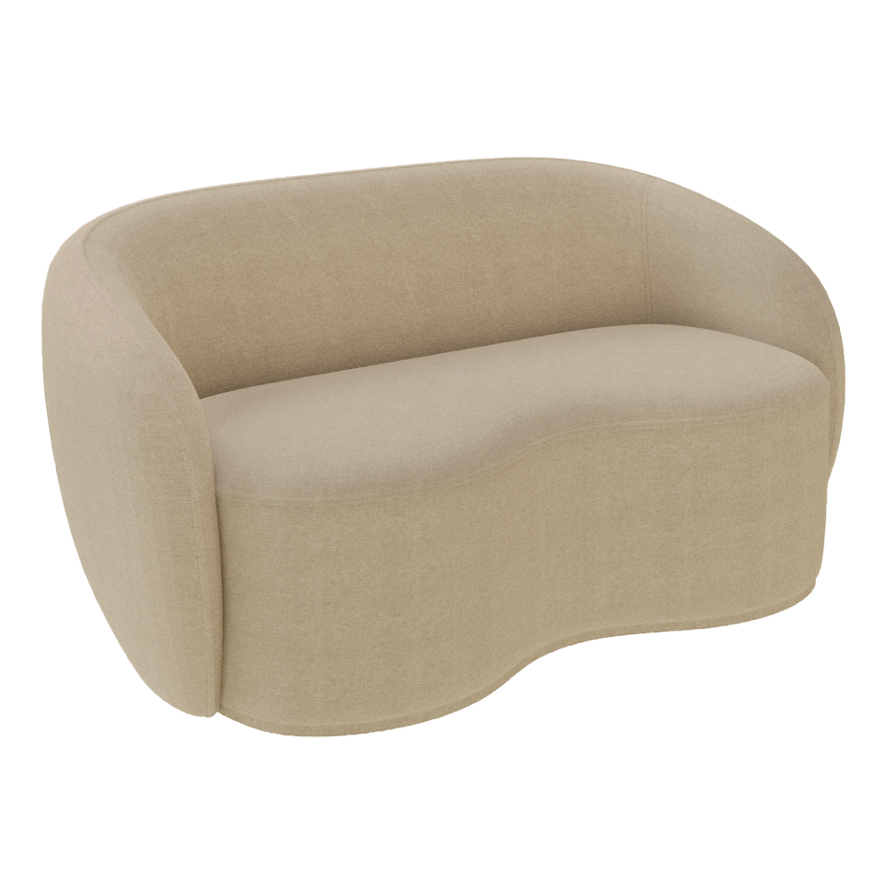 Sofá Living Decorativo 160cm 2 Lugares Íbis Encosto Fixo Bouclê Bege G33 - Gran Belo