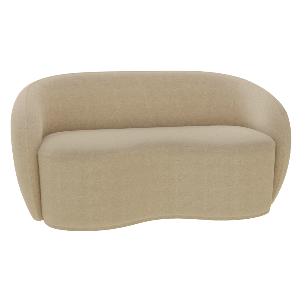 Sofá Living Decorativo 160cm 2 Lugares Íbis Encosto Fixo Bouclê Bege G33 - Gran Belo
