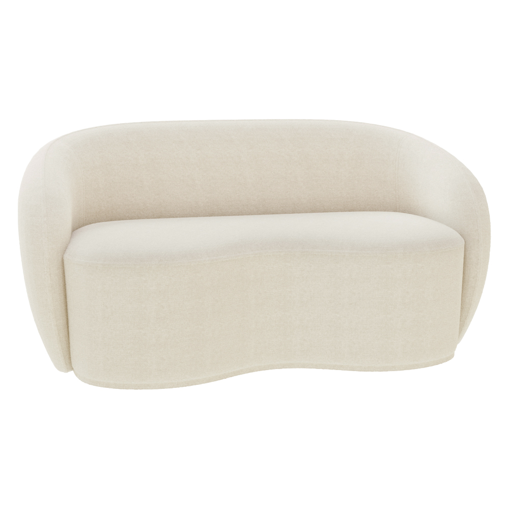 Sofá Living Decorativo 160cm 2 Lugares Íbis Encosto Fixo Bouclê Off White G33 - Gran Belo