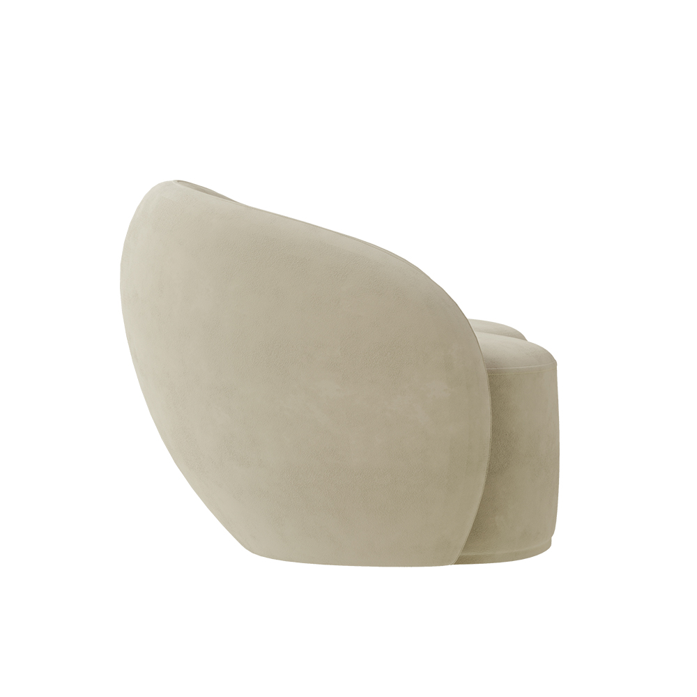 Sofá Living Decorativo 160cm 2 Lugares Íbis Encosto Fixo Veludo Bege G33 - Gran Belo