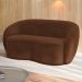 Sofá Living Decorativo 160cm 2 Lugares Íbis Encosto Fixo Veludo Marrom G33 - Gran Belo